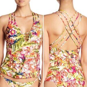 Lucky Brand Hawaiian Print Tankini Top